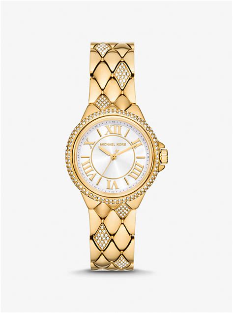 michael kors mini camille gold-tone watch|michael kors camille women's watch.